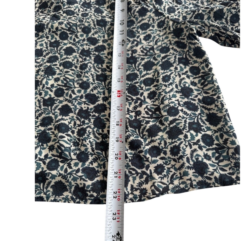 Faherty Portia Blouse Blue Floral Peasant Top Size S - Picture 6 of 7